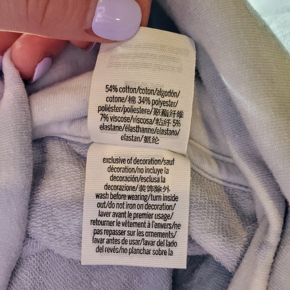 PINK Victoria's Secret Oversized Blue Tie Dye Turtleneck Sweatshirt EUC - Picture 5 of 16